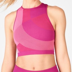 Fabletics Fuchsia Edie Seamless Crop Top
